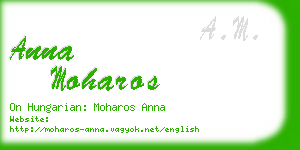 anna moharos business card